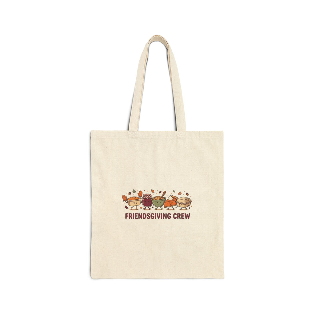 Friendsgiving Crew Tote | Thanksgiving Harvest Tote, Fall Pumpkin & Turkey Canvas