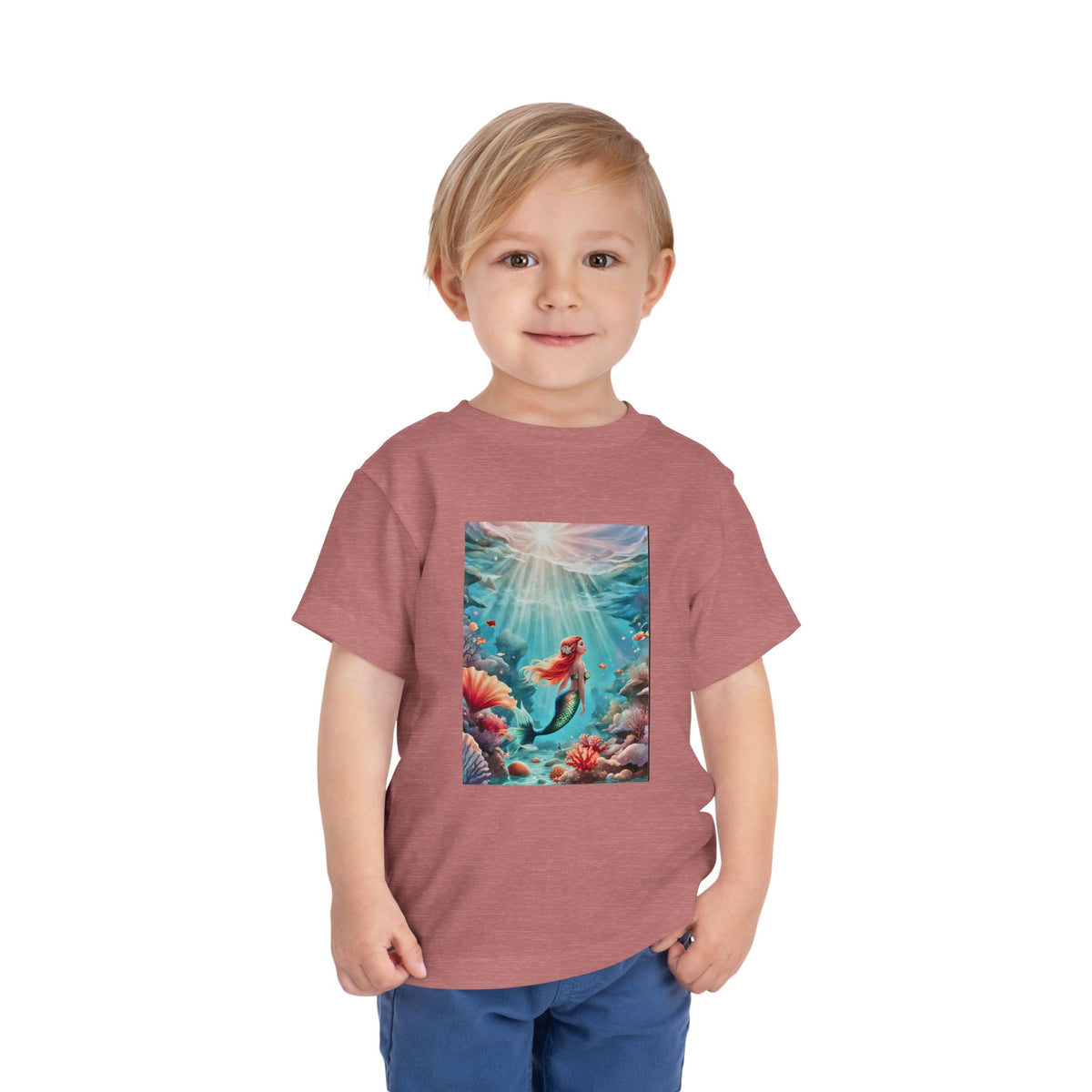Mermaid Toddler Tee – Underwater Sunlight Sea Life Graphic
