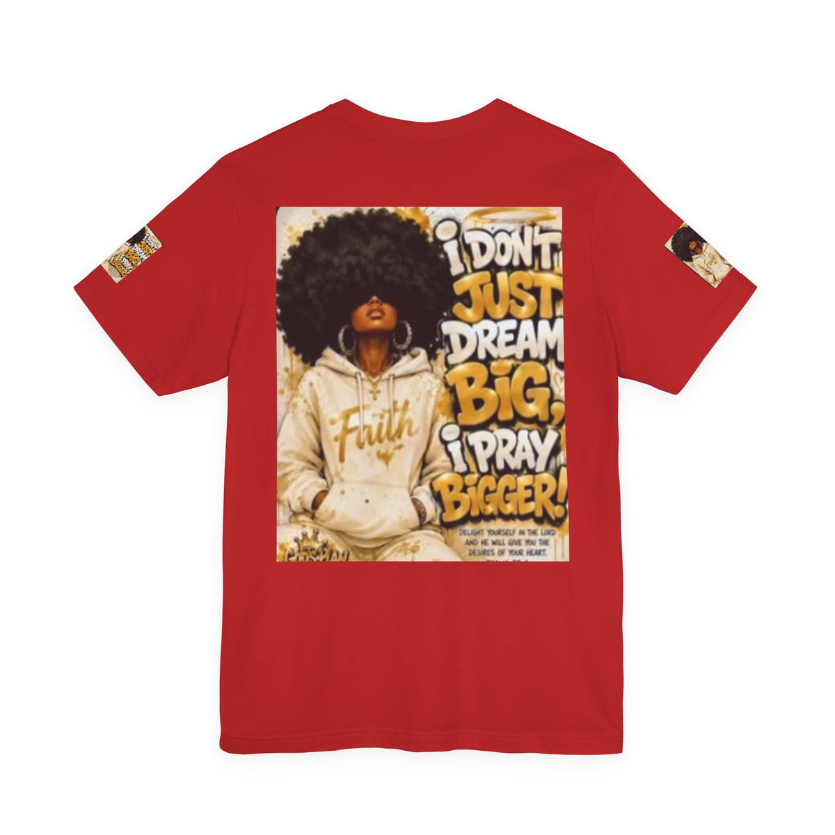 Faith Hoodie Tee — "I Don’t Just Dream Big, I Pray Bigger" Inspirational Graphic T-Shirt