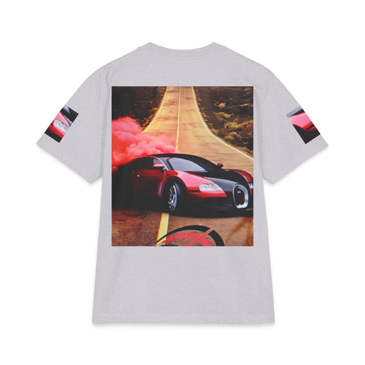 Sports Car Drift Tee — Red Smoke Road Graphic T-Shirt
