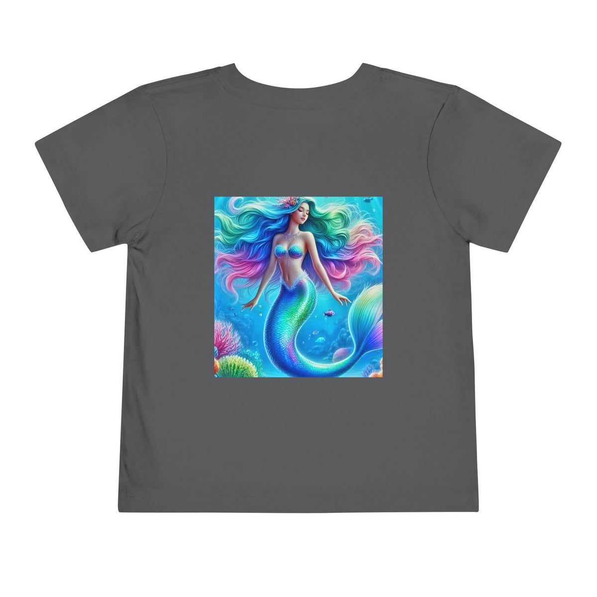 Toddler Mermaid Tee — Colorful Rainbow Sea Princess Short Sleeve Shirt