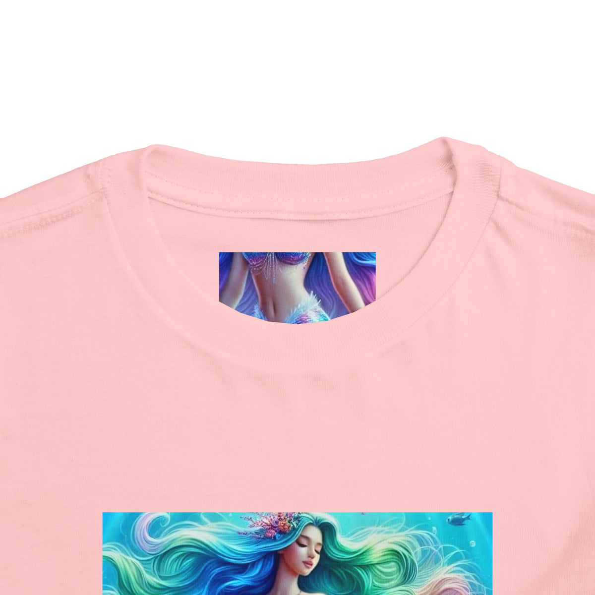 Toddler Mermaid Tee — Colorful Rainbow Sea Princess Short Sleeve Shirt