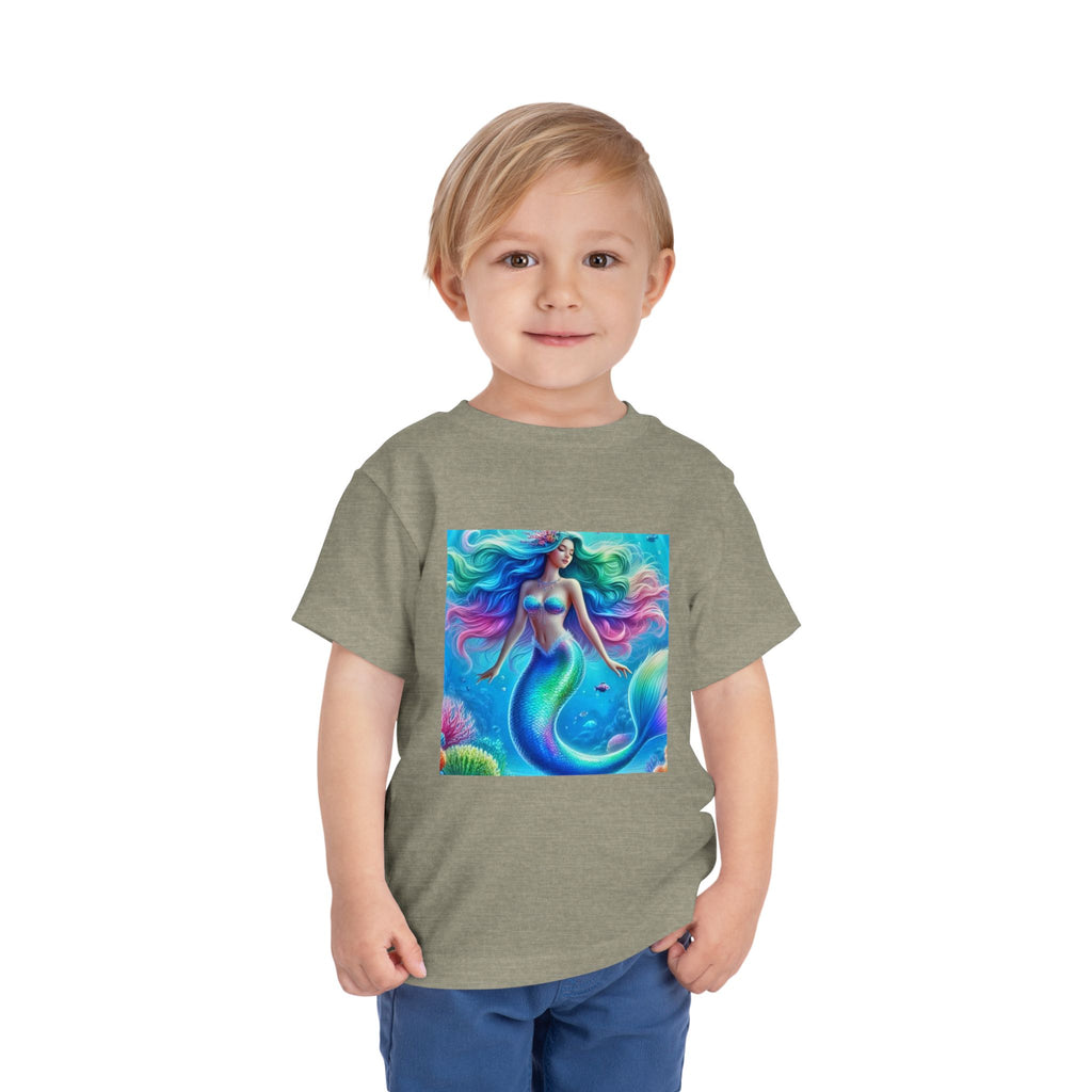 Toddler Mermaid Tee — Colorful Rainbow Sea Princess Short Sleeve Shirt