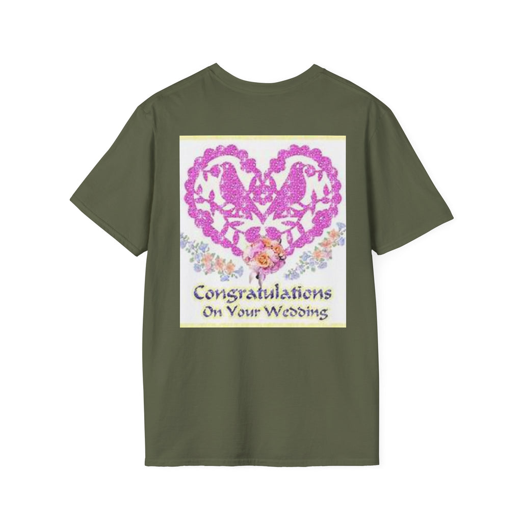 Wedding Congratulations T-Shirt — Pink Glitter Heart Design
