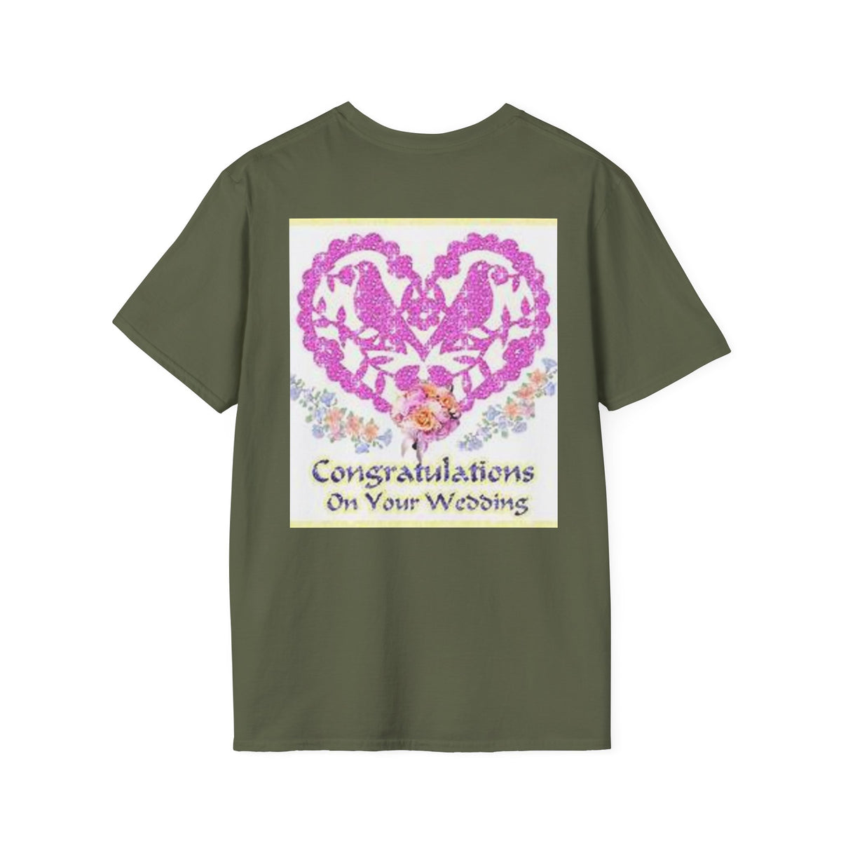 Wedding Congratulations T-Shirt — Pink Glitter Heart Design