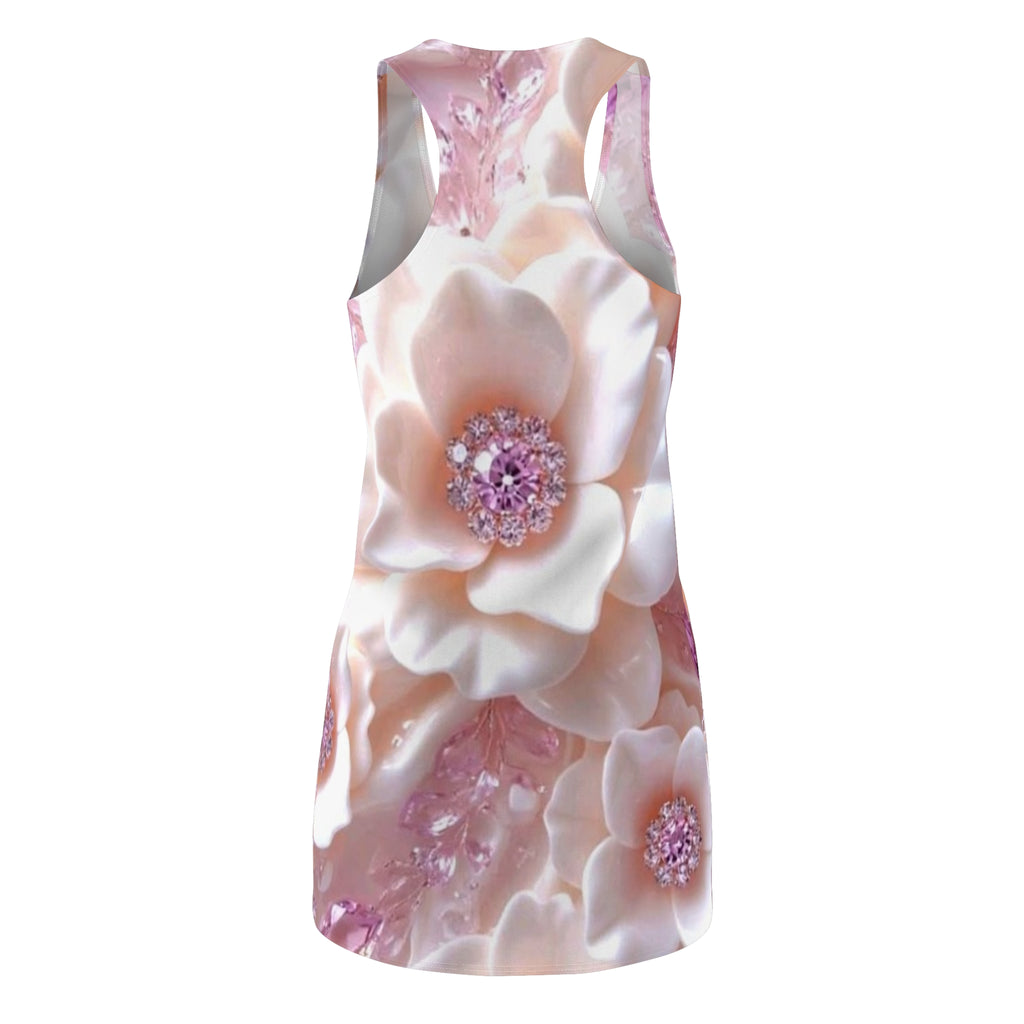 Floral Pink Crystal Racerback Dress — All-Over Print