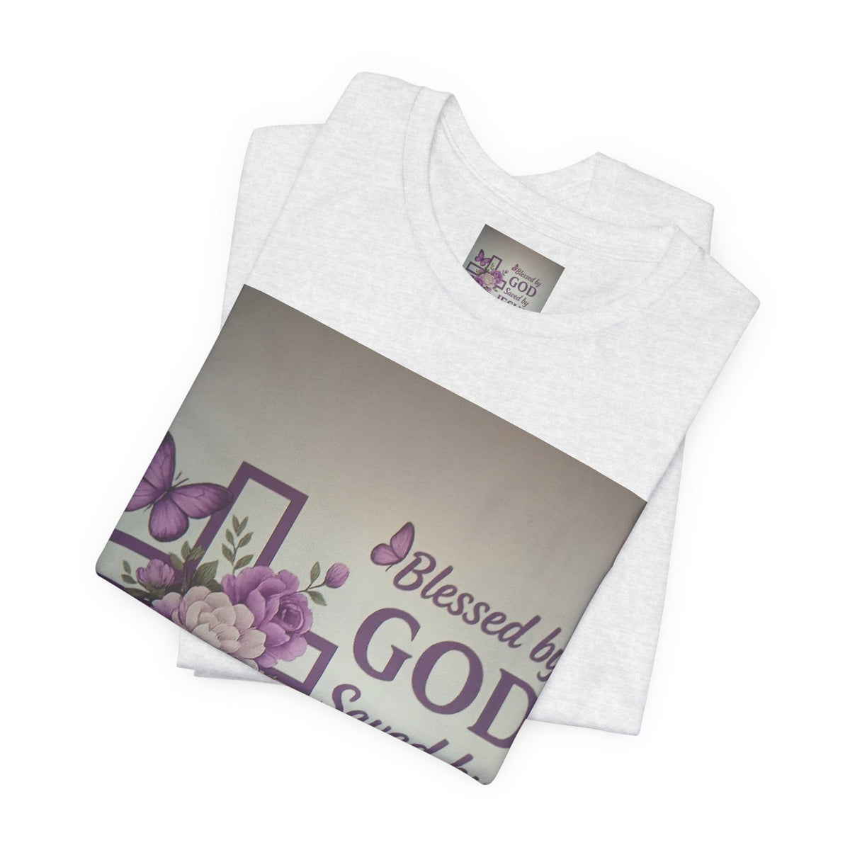 Blessed by God Christian T-Shirt — "Blessed by God, Saved by Jesus, Filled by the Spirit"
