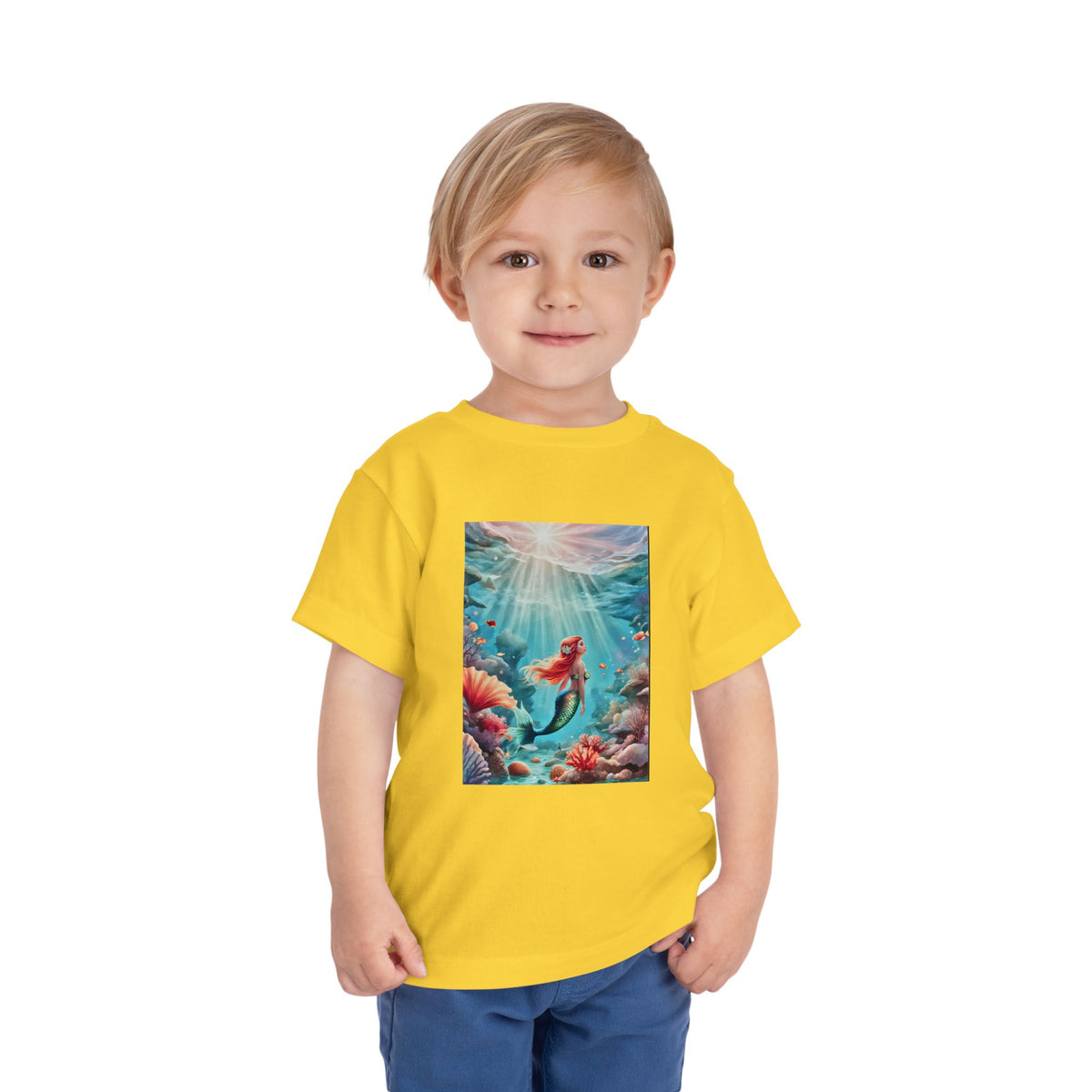Mermaid Toddler Tee – Underwater Sunlight Sea Life Graphic