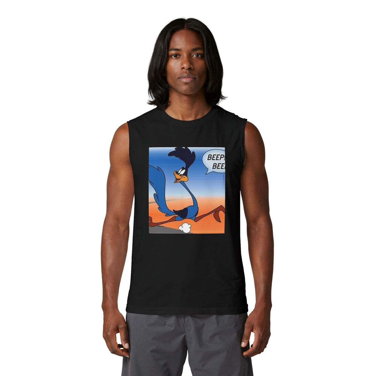 Road Runner 'Beep Beep' Muscle Tank — Vintage Cartoon Graphic Tank Top