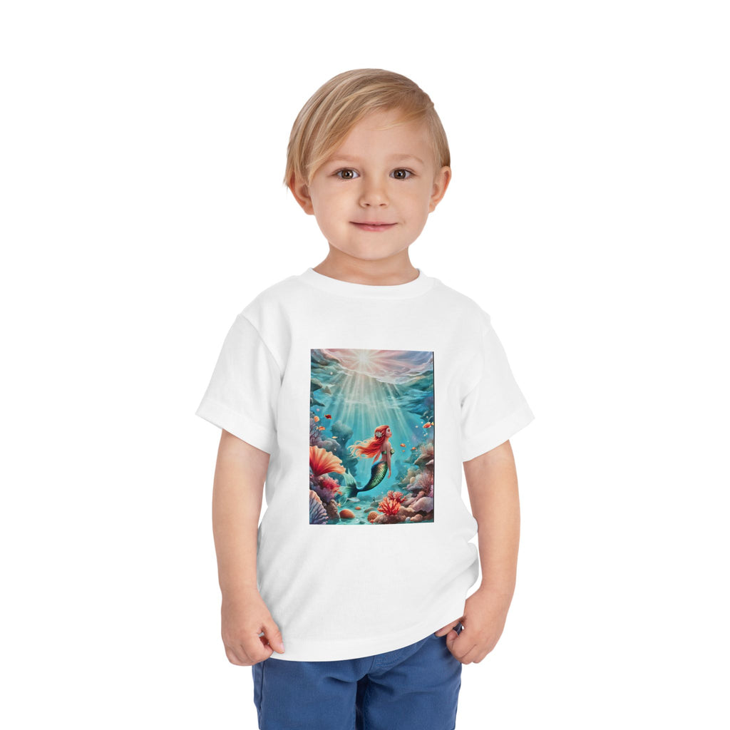 Mermaid Toddler Tee – Underwater Sunlight Sea Life Graphic