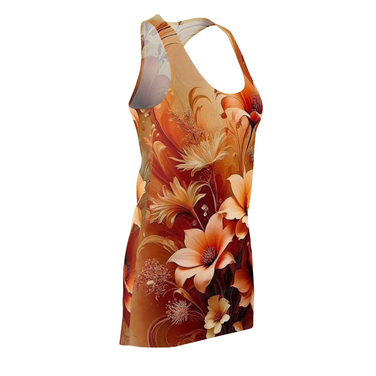 Floral Racerback Dress — Warm Autumn Bloom All-Over Print